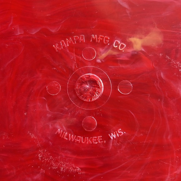 Vintage Drawer Organizer MCM Marbled Swirl Red Plastic Divided Tray Kampa USA - Picture 2 of 9